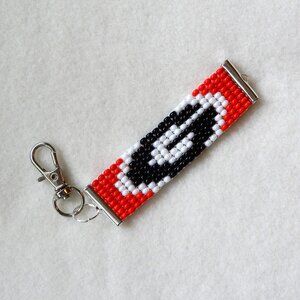 Georgia bead keychain, handmade, gameday